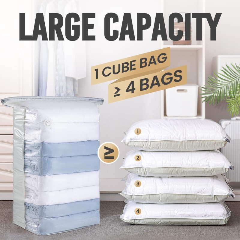 TAILI 6 Pack Vacuum Storage Bags, Jumbo Cube (31x40x15 Inch),