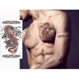 THE FANTASY Tattoo Stickers, Dragon Dragon Dragon - 9 [Regular] - 7 Types, hm334, M