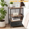 Jubeoyey Night Stand with Charging Station, Bedside Table with Adjustable
