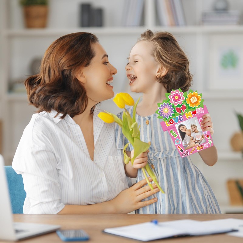 24 PCS Mother's Day Picture Frame Ornaments Paper DIY Photo