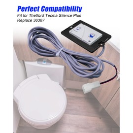 36387 Wall Switch Compatible with Thetford Tecma Silence Plus Toilet 2006 to Present, Dual Button Flush Switch Control Fit for Thetford RV Marine Toilets Camper Yacht Motorhome