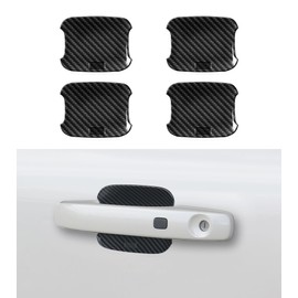 Exterior Door Handle Bowl Cover Trim Compatible with 2024 2025 2026 Ford Ranger XL XLT Lariat Raptor, 4 Pack Carbon Fiber Style Exterior Door Handle Covers Bowl Decoration (Exterior Door Handle Bowl)