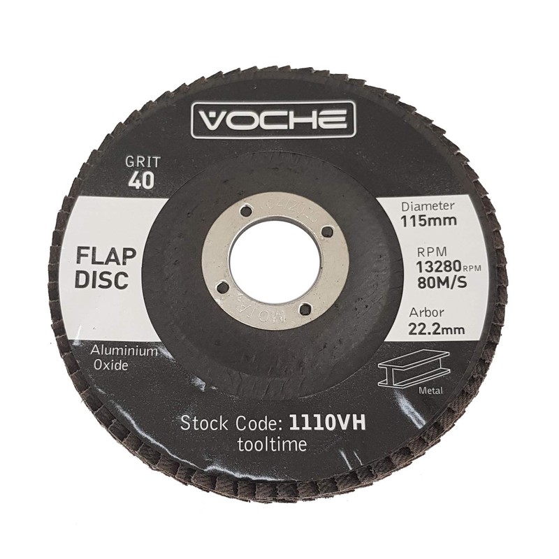 10 Pack of 115mm 40 Grit Aluminium Oxide Flap Discs