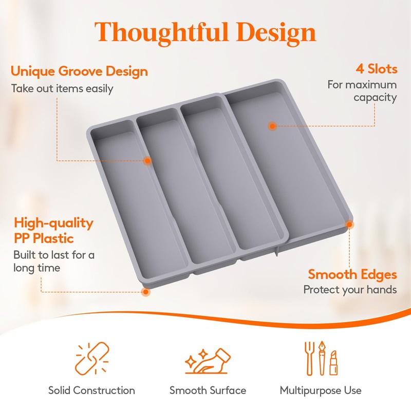 Lifewit Utensil Drawer Organizer, Expendable Cooking Silverware Tray for Kitchen