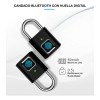 Candado Inteligente Bluetooth App Huella Digital Res Lluvia Color Negro