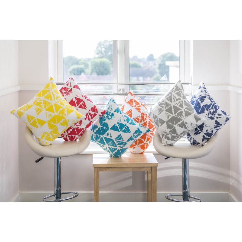 TreeWool 2 Pack Cushion Covers Ikat Triangle Geometric Accent in