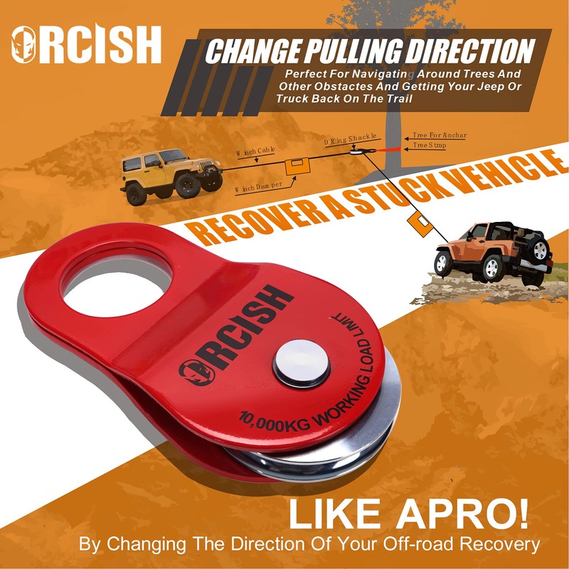 ORCISH 10 Ton Snatch Block, 22,000 LBS Capacity Block and