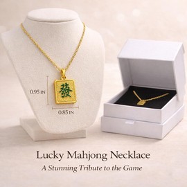 Flotreif Mahjong Necklace for Women – Cute & Lucky Mahjong Jewelry Tile Pendant – Mahjong Gifts for Birthday, Christmas, Mother’s Day & Mahjong Game Day