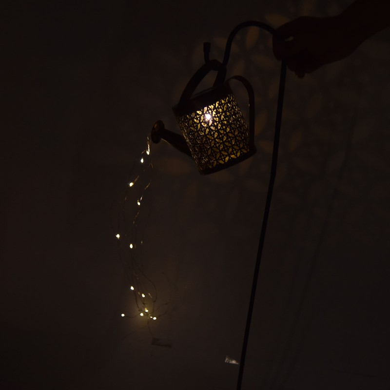 Solar Watering Can Lights Automatic Unique Rust Proof Convenient Retro