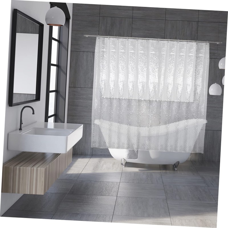 iplusmile 3D Pattern Shower Curtain Liner Waterproof Stand up Shower