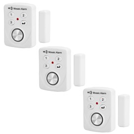 3 Pack Keypad Door Alarm with Delay When Left Open 130db Window Siren Door Chime Sensor When Opens for Home, Apartment Security. Intruder Burglar Entry Alert. Cordless Kids Safety Pool Alarm.
