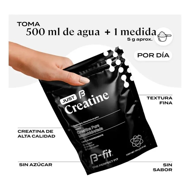 Creatina Monohidratada Pura en Polvo B-Fit 600g - 120 Servicios