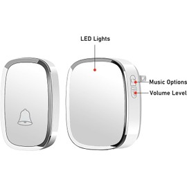 SK Depot® Ultra-Long Wireless Range Waterproof Wireless Doorbell Chime Kit with 36 Melodies Chimes Adjustable 4 Volume 1000 feet Operating with Sound Door Bell for Home(1T1, Black)