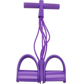 6 Tube Workouts Resistance Band, TPE Durable Sit-up Pull Rope, Multifunction Pedal Exerciser, Purple Fitness Tension Rope, Suitable for Abs, Yoga & Strength Training