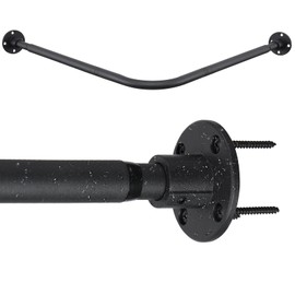 Corner Shower Curtain Rod, 30"-37.8" x 30"-37.8" Adjustable L Shaped Shower Curtain Rod, Industrial Shower Pole Wall Mounted for Bathroom,Closet,Room Divider,Outdoor Patio, Black