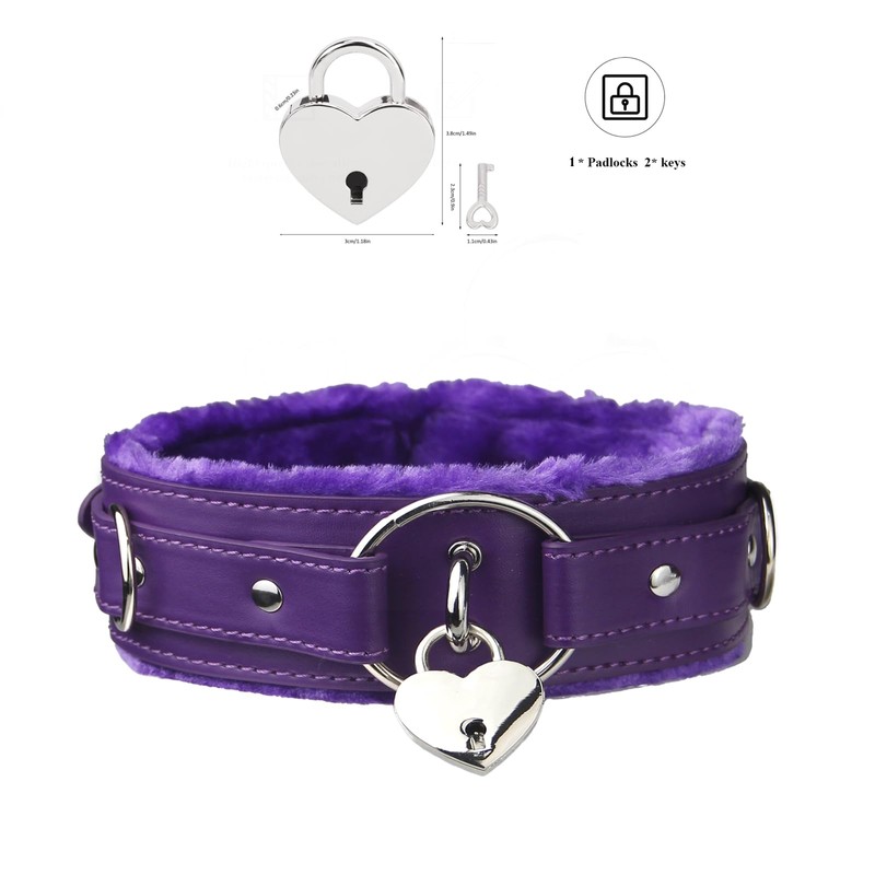 Blinan Leather choker Collar with Lock Adjustable Size for women