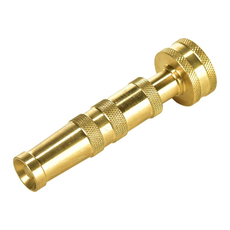 Heavy-Duty Brass Hose Nozzle, Adjustable Twist Hose Nozzle, Jet Sweeper