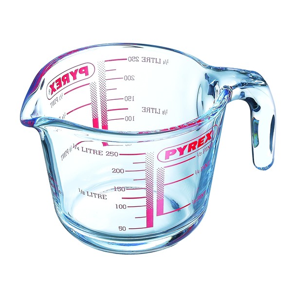 Pyrex GLSMJ1/2PT Glass Measuring Jug, 250 ml - Clear