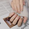 SINLOV 24pcs Square Coffin Nails Fake Nude Acrylic Print on