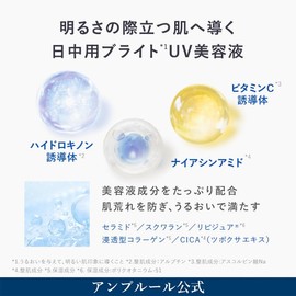 Ampleur Sunscreen Serum, Luxury White, W Protect UV Bright +, 1.1 oz (30 g) [SPF50+ PA++++] Doctor's Cosmetics