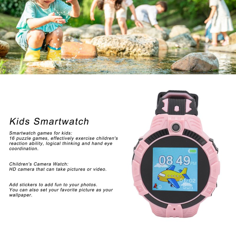 Kids Smartwatch 1.3in IP67 Waterproof Multifunctional HD Camera Kids Watch