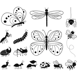 HEYDA Stamp Set "Insects", W/H/D: 120 mm × 30 mm × 100 mm
