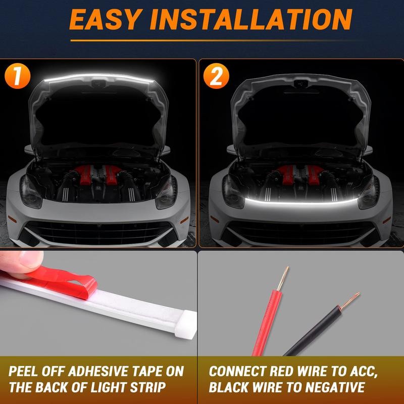 71” High Brightness Automotive Hood Gap LED Strip - Ambient