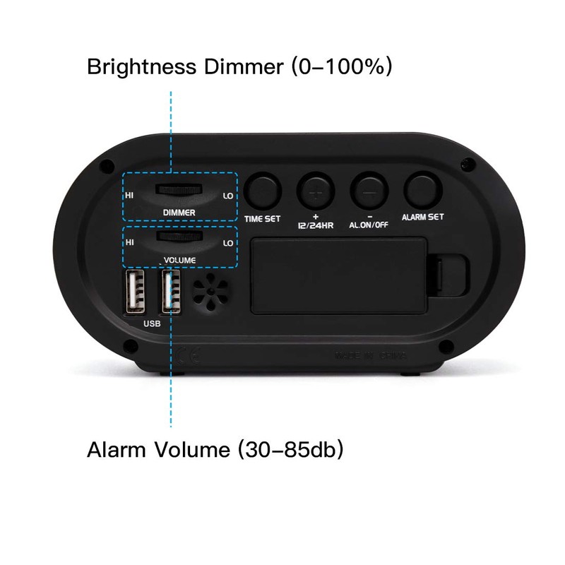 REACHER Small LED Digital Alarm Clock with Simple Operation, Full