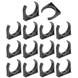 sourcing map 16Pcs PVC Water Pipe Clamps Clips, U-Shaped Tubing Hose Buckles, Irrigation Tube Holder for 50mm OD for TV Trays Tube Hose Hanger Support Tubing, Gray