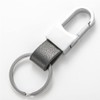 2pcs Keyrings for Men Black Leather Key Fob Metal Keyring