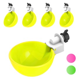 Lil'Clucker - Yellow Large Automatic Chicken Waterer Cups Suitable for Ducks, Geese, Turkeys, and Bunny Rabbit - Water Feeder Kit - Poultry Waterer - Pack of 5