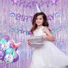 GREATRIL Sparkly Iridescent Party Tinsel Fringe Backdrop Decor - Holographic
