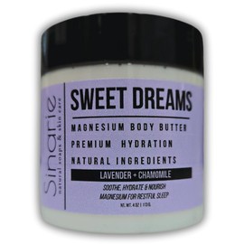 Sweet Dreams Magnesium Emulsified Body Butter, 4 oz., 1 Count | Mango Butter | Premium Magnesium Oil | Natural Ingredients | Magnesium Lotion