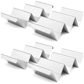 SPUVGVC Taco Holders Set of 4 - Stainless Steel Taco Stand Rack Tray, Stylish Taco Shell Holders, Rack Holds Up to 3 Tacos Each Keeping Shells Upright, Oven Safe for Baking, Dishwasher & Grill Safe