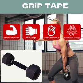 autrends 2 PK Grip Tape - Multipurpose Cloth Grip Tape for Pull Up Bars, Barbells, Dumbbells, Sports and Gym Equipment, and Tools- 1 Inch x 16.5 Feet Each Roll