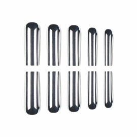 MISUD Press on Nails Long Square Fake Nails Glossy Glue on Nails Silver Chrome Acrylic Nail Supplies Squoval Artificial Nail Art Bling Metallic Stick on False Nails with Design DIY 24 pcs