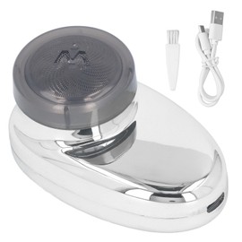 Cordless Mini Beard Trimmer Arc Shaped Foil USB Rehargeable Waterproof Digital Display Beard Clipper Silver