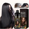 Wootapson Schwarz Haarfärbeshampoo,Natürliche Schwarze Haarfarbe Shampoo 3 In 1,Haarfarbe Shampoo