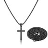 Stainless Steel Cross Necklace for men,Black Cross Necklace for boys