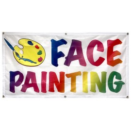 2x4 ft FACE PAINTING Banner Sign Polyester Fabric wb