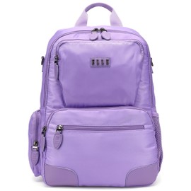 ELLE Voyage 20L Twill and Vegan Leather Backpack | Lavender