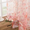 Woaboy Curtains Pink Voile Floral Pattern Curtains with Eyelets Living