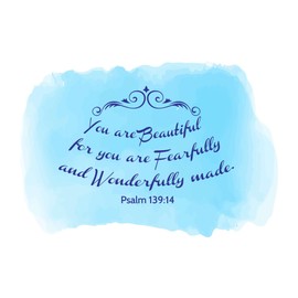 Family Fearfully and Wonderfully Made Beautiful Quote Wall Decal Decoration Psalm 139:14 Bible Verse You are Beautiful Bible Verse Lasts Years and Easily Removable - Size: 20 in(W) x 14 in(H)