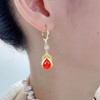 Yheakne Vintage Teardrop Sapphire Earrings Sapphire Crystal Dangle Earrings Blue