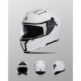 TRIANGLE Modular Motorcycle Helmets for Men Flip Up Full Face Helmet Dual Visor with Internal Sunshield DOT Approved