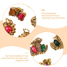 SOLUSTRE Mini Metal Claw Clip Vintage Jaw Clip With Rhinestone Crystal Claw Hair Clip Small Crocodile Clips for Girl Women Daily Use ( 12Pcs, Random Color ）