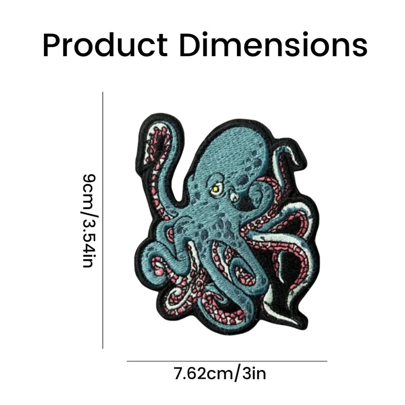 Patches for Backpacks,Octopus Patches Embroidered Tactical Patches, Military Style Hook