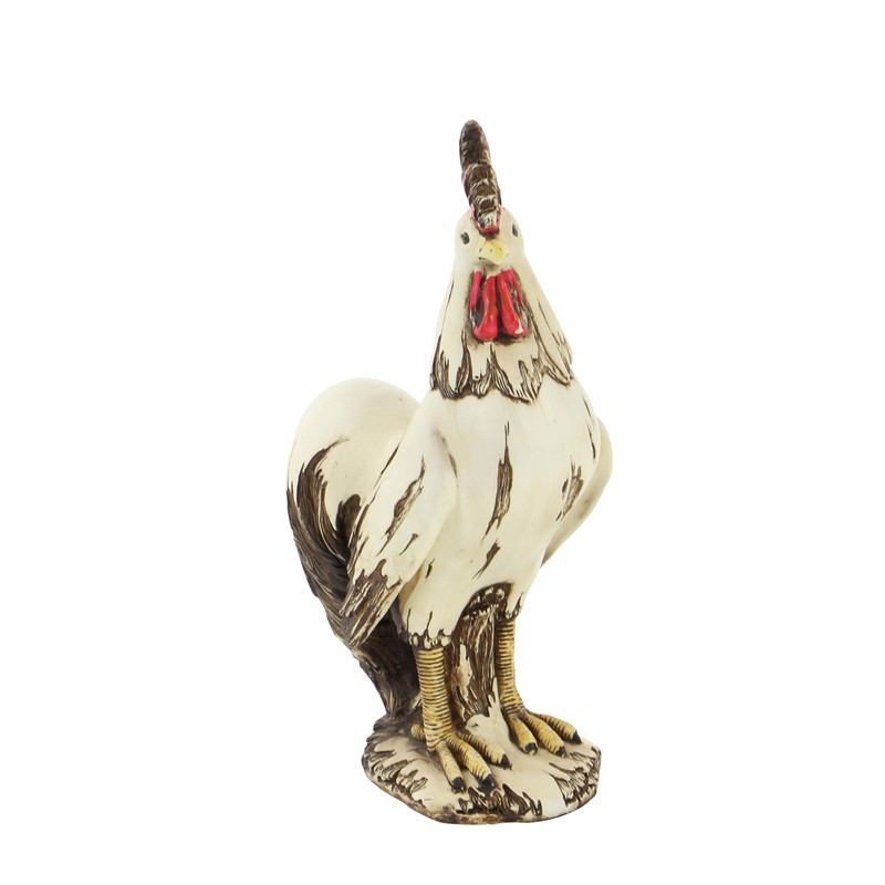 Deco 79 Polystone Rooster Decorative Garden Sculpture Indoor Outdoor Garden