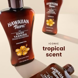 Hawaiian Tropic Dark Tanning Sun Care Moisturizing Oil 8 Ounces, 2 Count (Pack of 1)