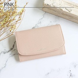 JILL STUART JSLW0DM2 Business Card Holder, Eternal, Cowhide Leather, Simple, Slim, Compact, Card Case with Brand Logo, Stylish, Adult Cute, Pink